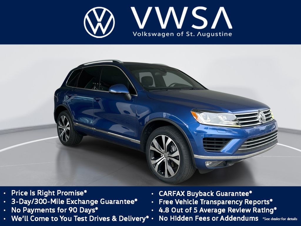 Reef Blue Metallic 2017 Volkswagen Touareg V6 Wolfsburg SUV / Crossover All-Wheel Drive 8-Speed Automatic
