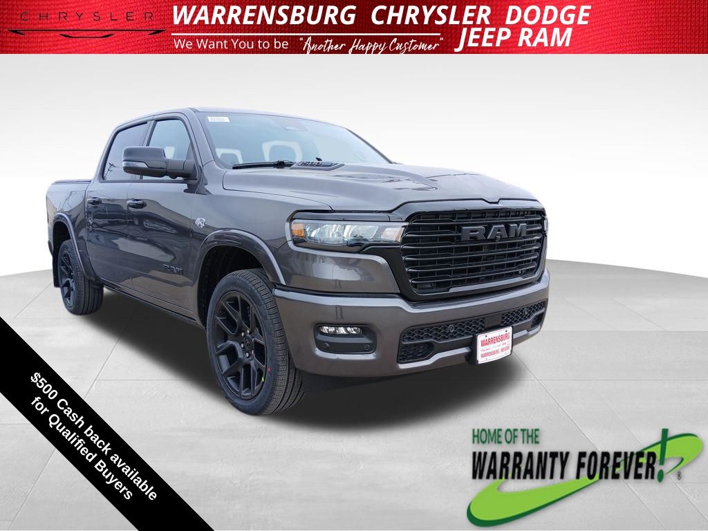 Gray (Granite Crystal Metallic Clearcoat) 2026 RAM 1500 Laramie Crew Cab 4WD Pickup Truck Four-Wheel Drive 8-Speed Automatic