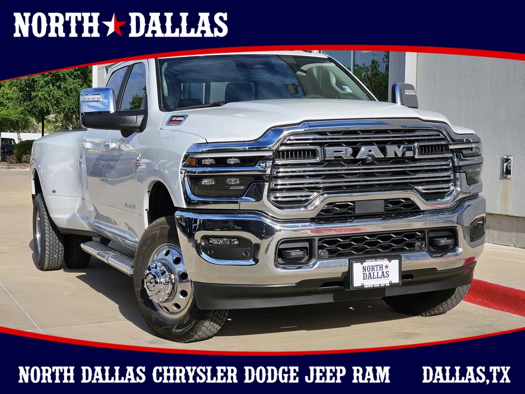 Bright White Clearcoat 2026 RAM 3500 Laramie Crew Cab LB DRW 4WD Pickup Truck Four-Wheel Drive 8-Speed Automatic