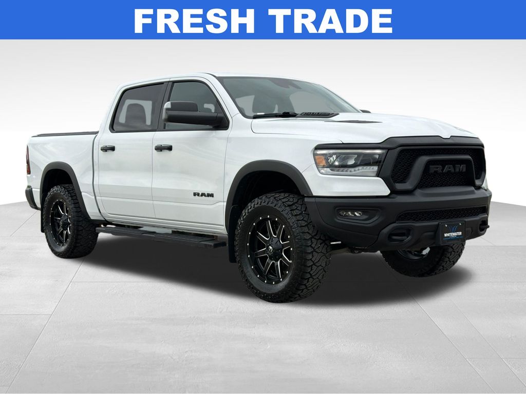 Bright White Clearcoat 2024 RAM 1500 Rebel Crew Cab 4WD Pickup Truck Four-Wheel Drive 8-Speed Automatic