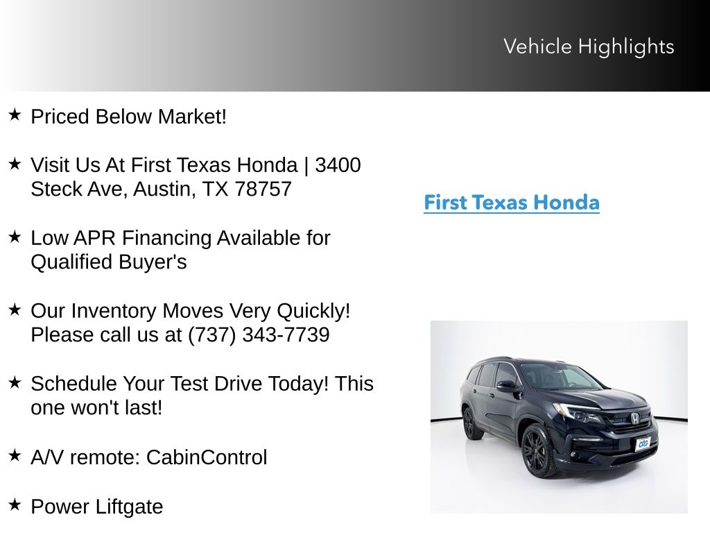 Used Car 2021 Honda Pilot  Special Edition For Sale Under $30,000 In Austin, Texas