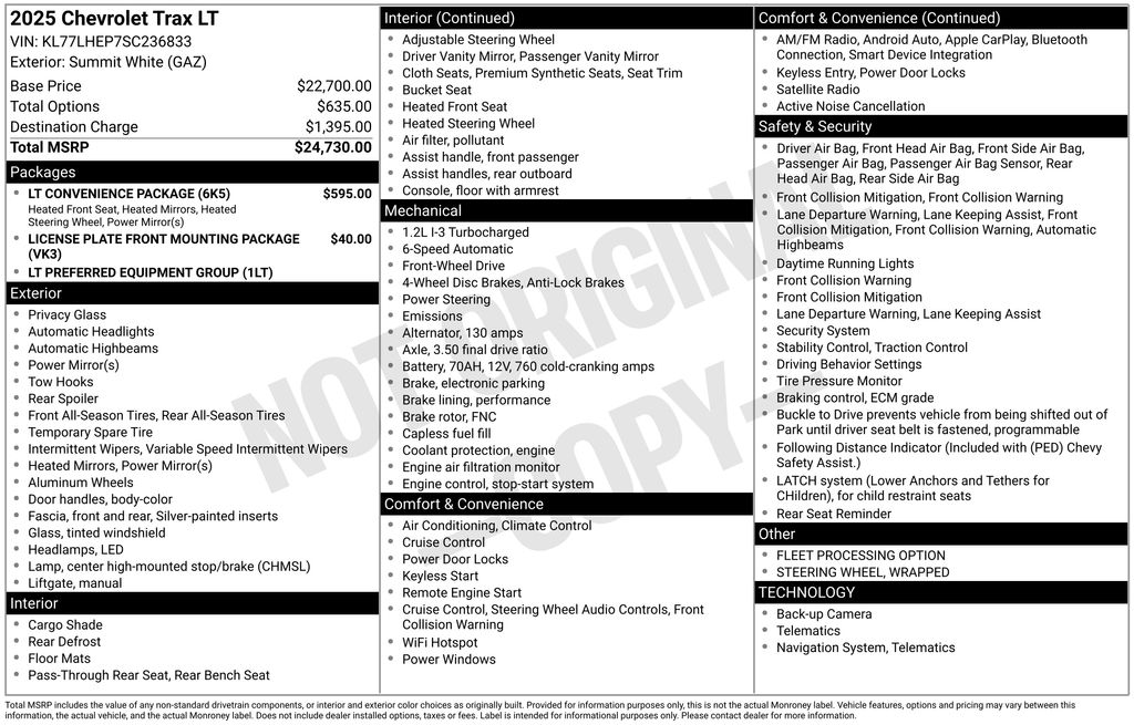Certified Used 2025 White Chevrolet LT image 6