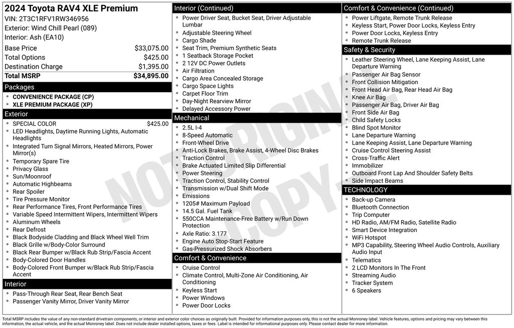 Used 2024 Off-white Toyota XLE Premium image 2