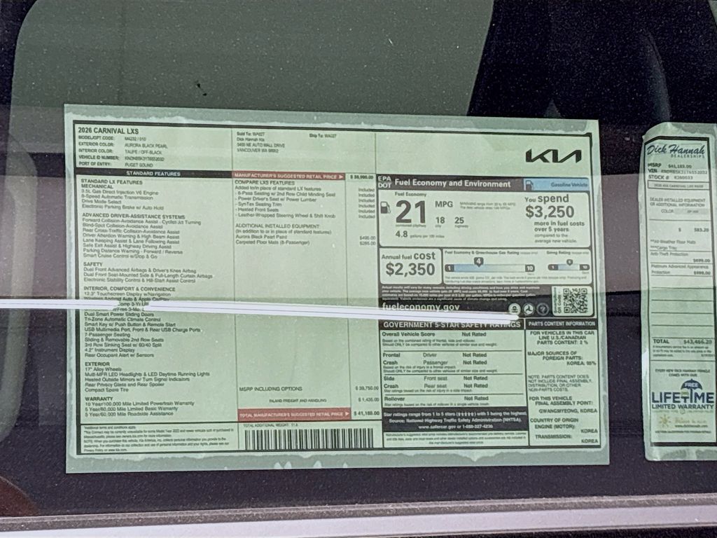 2026 Kia Carnival LXS