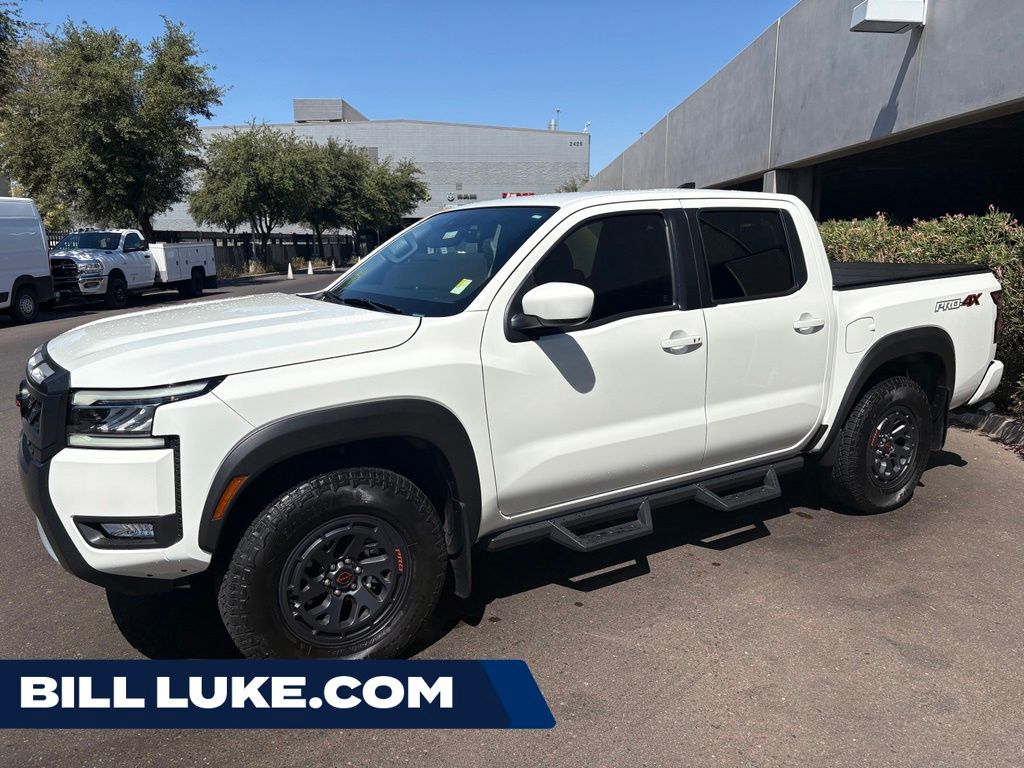 Glacier White 2025 Nissan Frontier Pickup Truck Four-Wheel Drive 9-Speed Automatic Overdrive