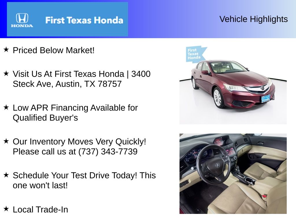 Used Car 2016 Acura Ilx  2.4l For Sale Under $12,000 In Austin, Texas