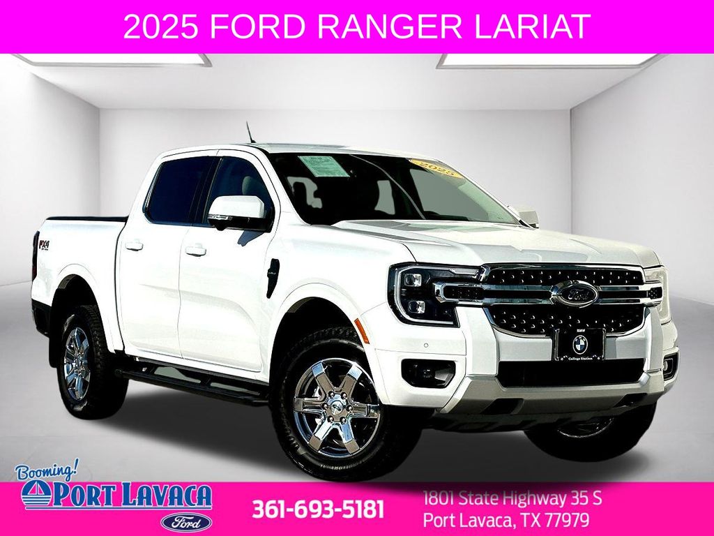Oxford White 2025 Ford Ranger Lariat SuperCrew 4WD Pickup Truck Four-Wheel Drive Automatic
