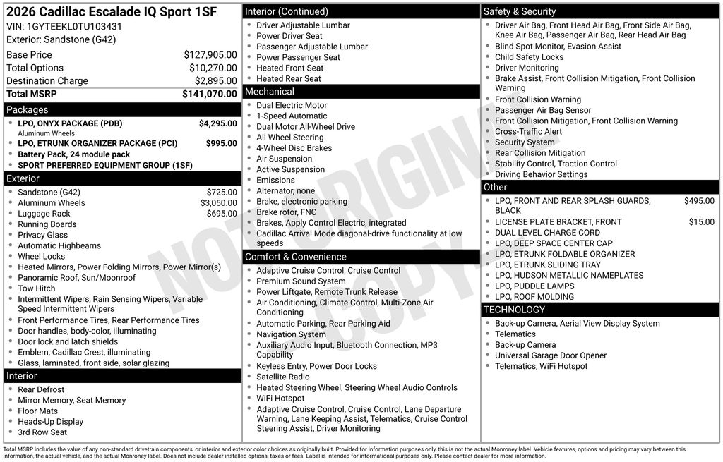 New 2026 Beige Cadillac Sport image 45