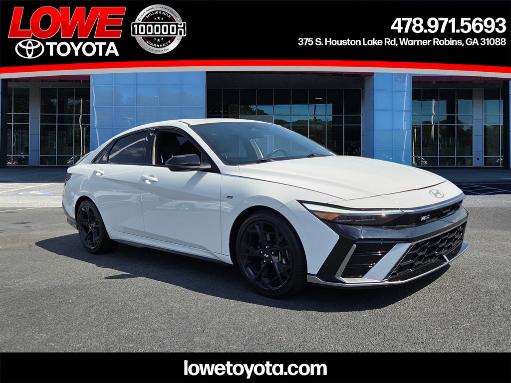 Atlas White 2024 Hyundai Elantra N Line FWD Sedan Front-Wheel Drive 7-Speed Dual Clutch