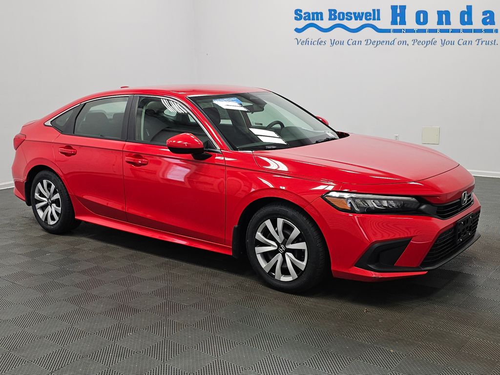 Rallye Red 2024 Honda Civic LX FWD Sedan Front-Wheel Drive Continuously Variable Transmission