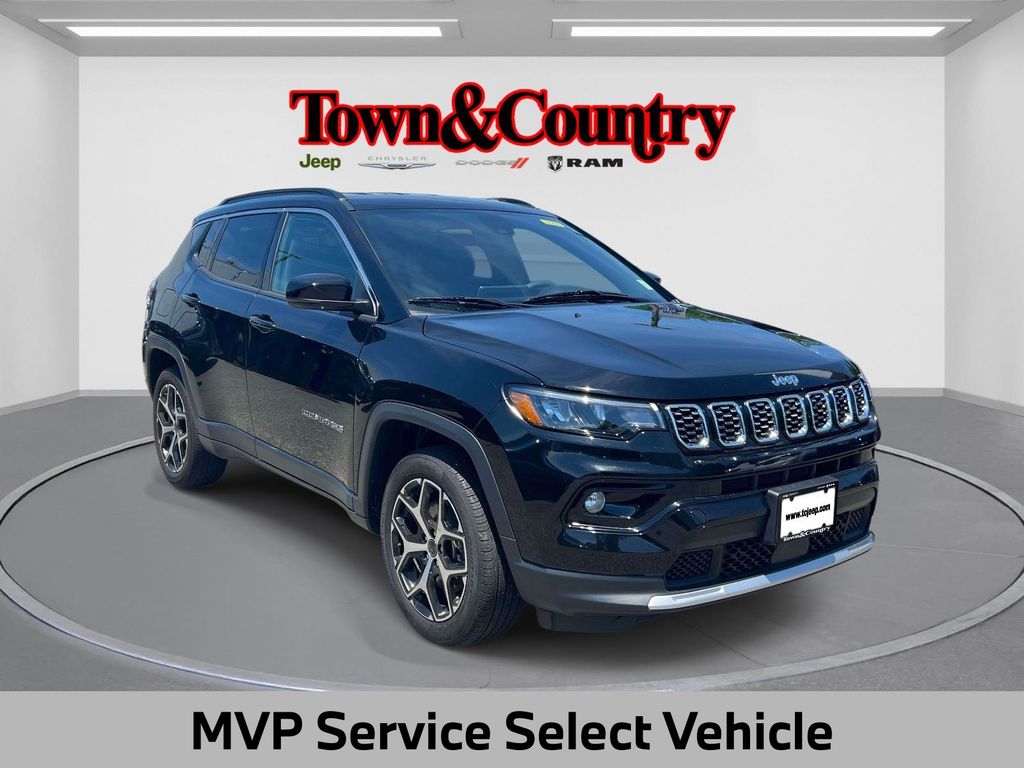 Diamond Black Crystal Pearlcoat 2025 Jeep Compass SUV / Crossover Four-Wheel Drive 8-Speed Automatic