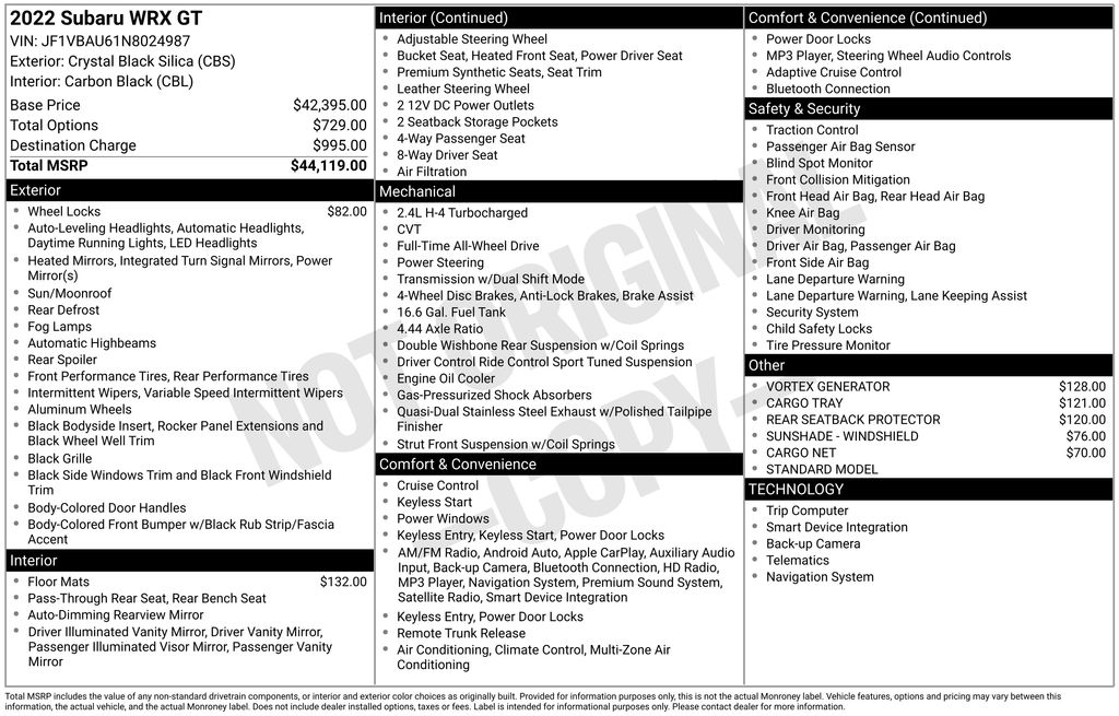 2022 Subaru WRX GT