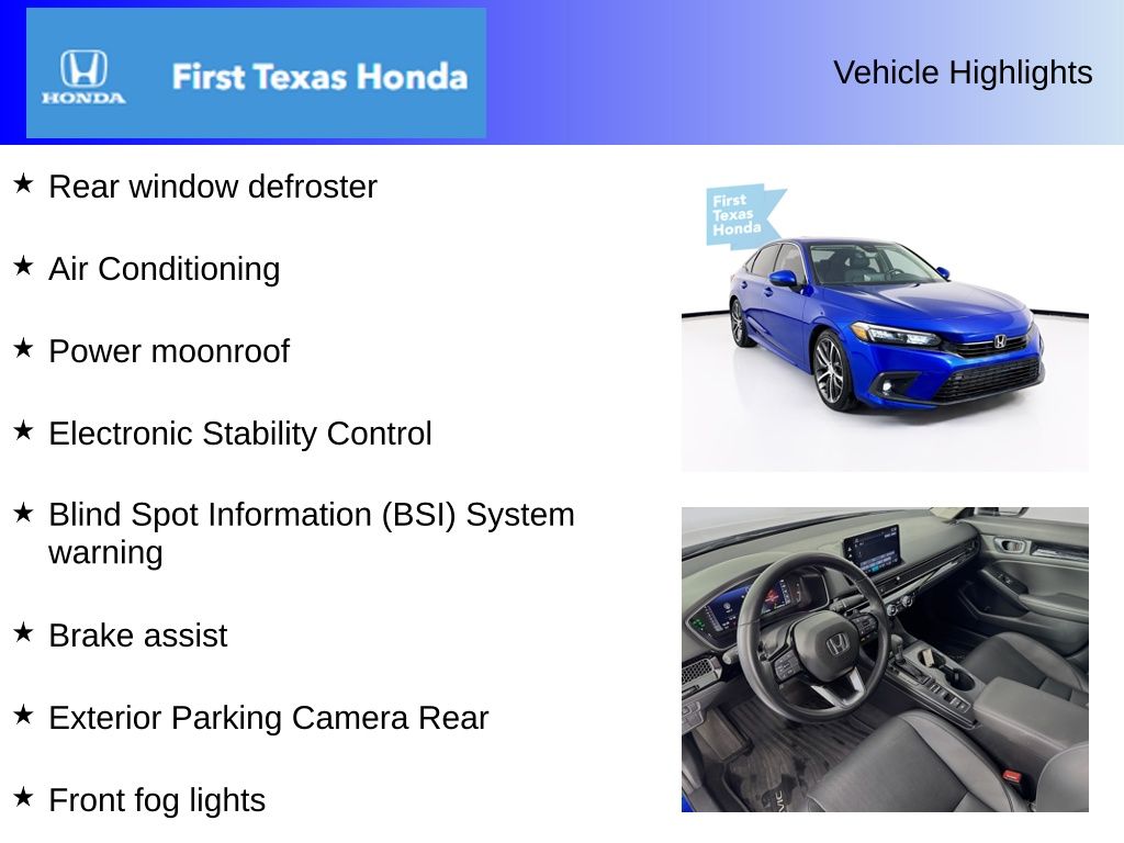 New Car 2023 Honda Civic  Touring For Sale Under $30,000 In Austin, Texas