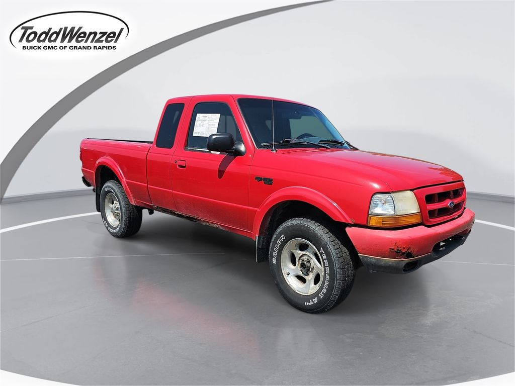 Red 2000 Ford Ranger Pickup Truck Four-Wheel Drive 5-Speed Automatic Overdrive