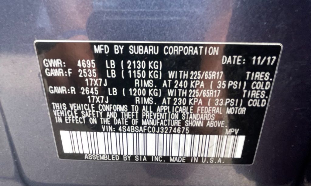 2018 Subaru Outback 2.5i Premium Blue at Don McGill Toyota