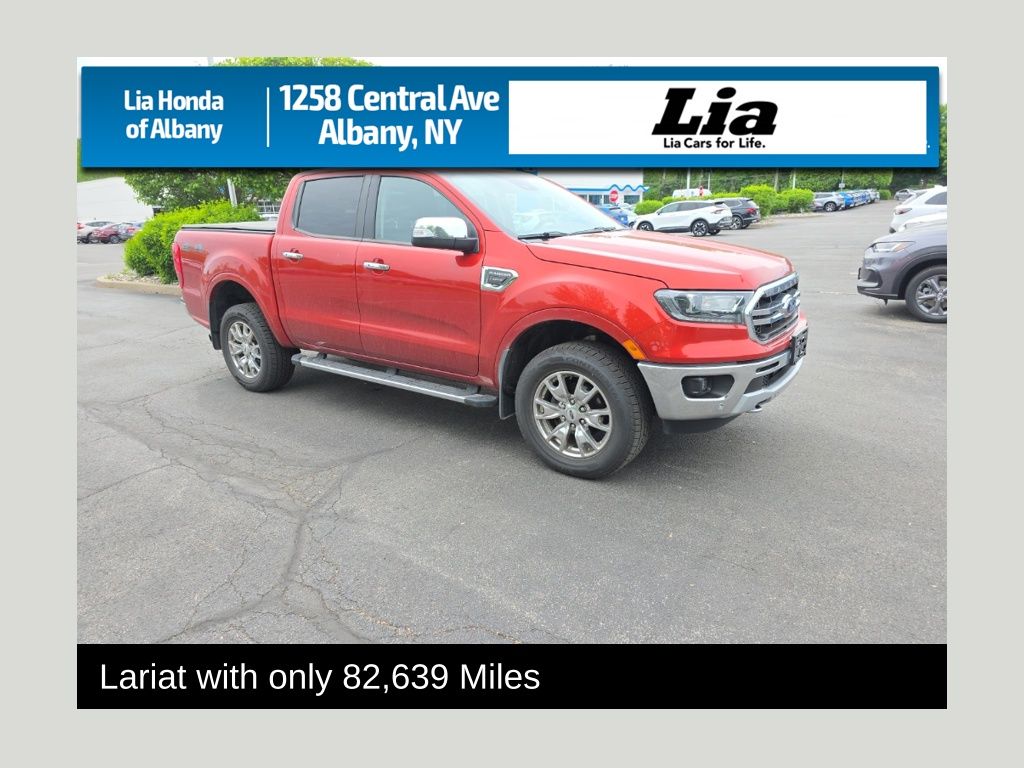 Hot Pepper Red Metallic Tinted Clearcoat 2019 Ford Ranger Lariat SuperCrew 4WD Pickup Truck Four-Wheel Drive Automatic