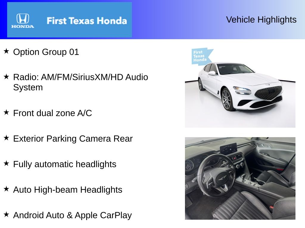 Used Car 2022 Genesis G70  3.3t For Sale Under $30,000 In Austin, Texas