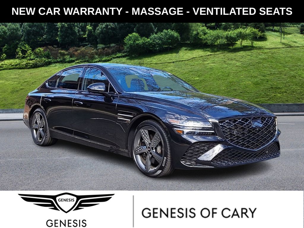 Vik Black 2025 Genesis G80 3.5T Sport Prestige AWD Sedan All-Wheel Drive 8-Speed Automatic