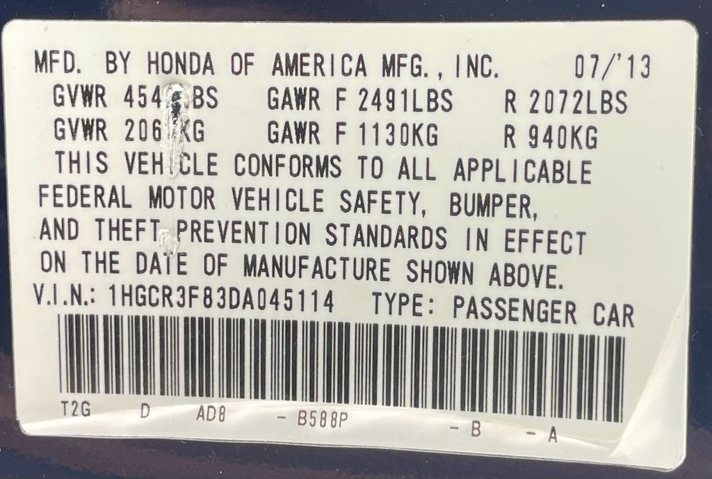2013 Honda Accord EX-L Blue at Don McGill Toyota