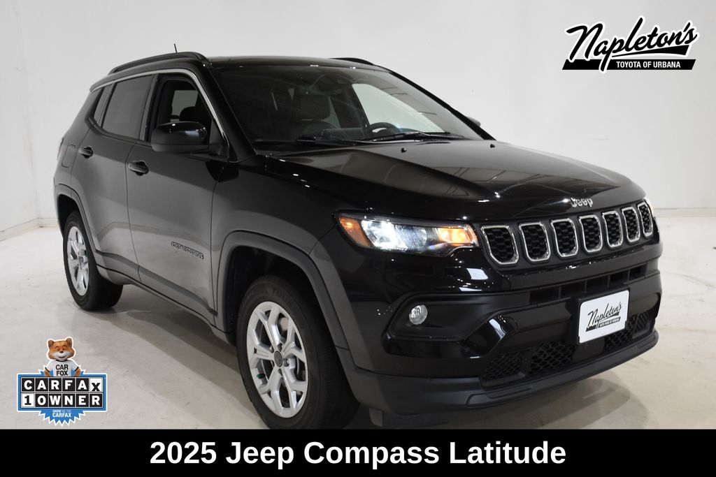 Diamond Black Crystal Pearlcoat 2025 Jeep Compass SUV / Crossover Four-Wheel Drive 8-Speed Automatic