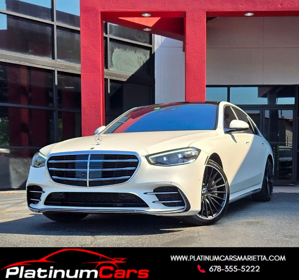 MANUFAKTUR Cashmere White Magno 2022 Mercedes-Benz S-Class Sedan All-Wheel Drive 9-Speed Automatic
