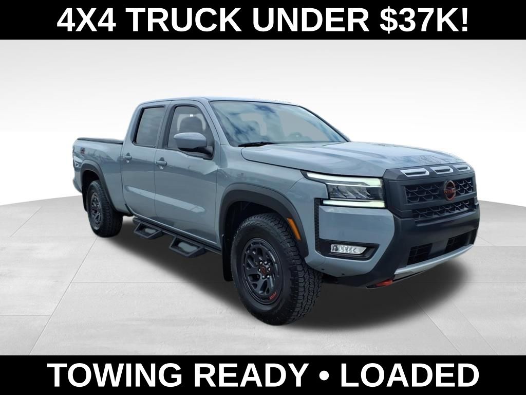 Boulder Gray Pearl 2025 Nissan Frontier PRO-4X Crew Cab LB 4WD Pickup Truck Four-Wheel Drive 9-Speed Automatic Overdrive