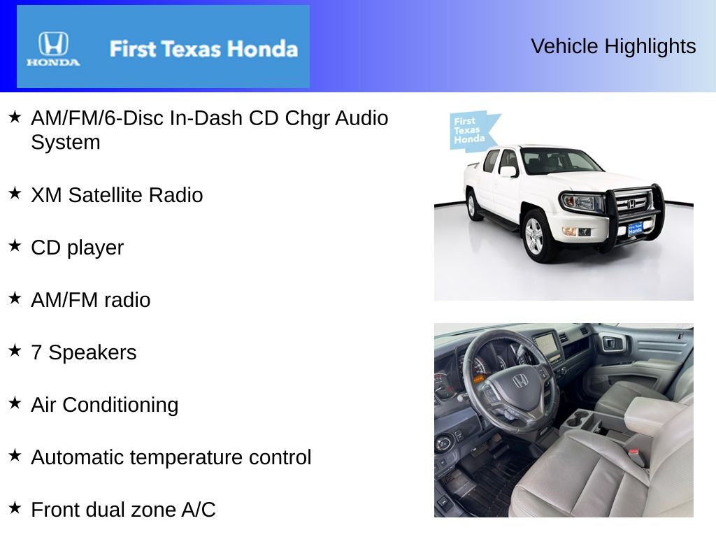 Used Car 2011 Honda Ridgeline  Rtl For Sale Under $12,000 In Austin, Texas