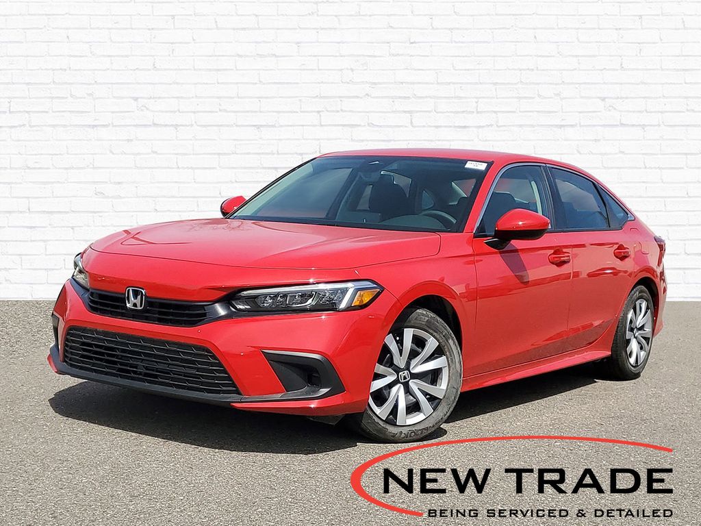 Rallye Red 2023 Honda Civic LX FWD Sedan Front-Wheel Drive Continuously Variable Transmission