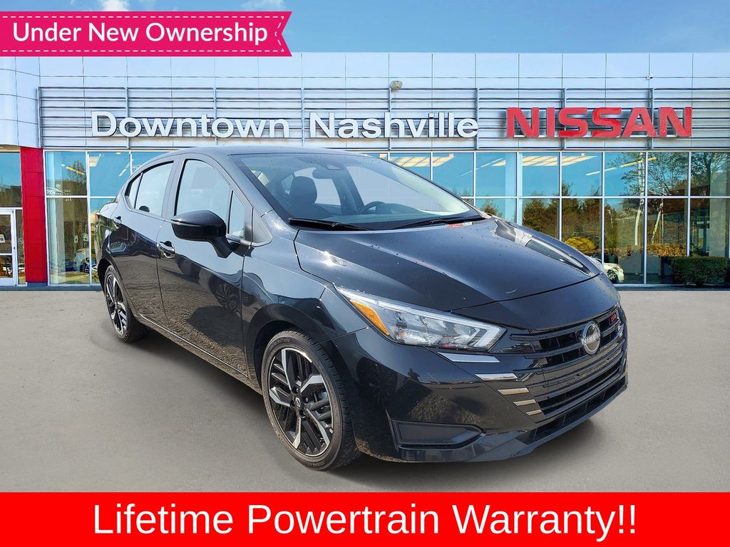 Super Black 2024 Nissan Versa Sedan Front-Wheel Drive Continuously Variable Transmission