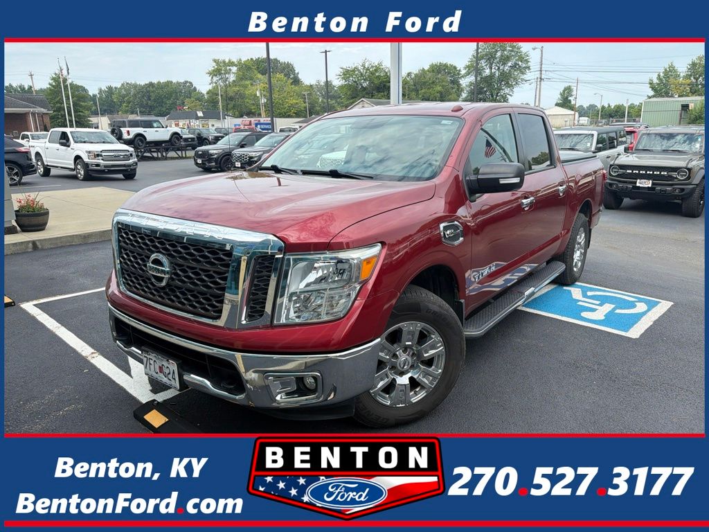 Red 2017 Nissan Titan Pickup Truck Four-Wheel Drive 7-Speed Automatic