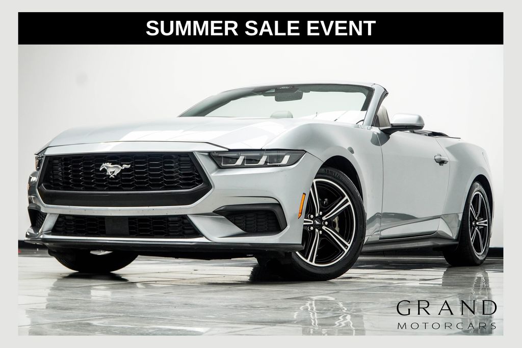 Iconic Silver Metallic 2024 Ford Mustang Convertible Rear-Wheel Drive Automatic