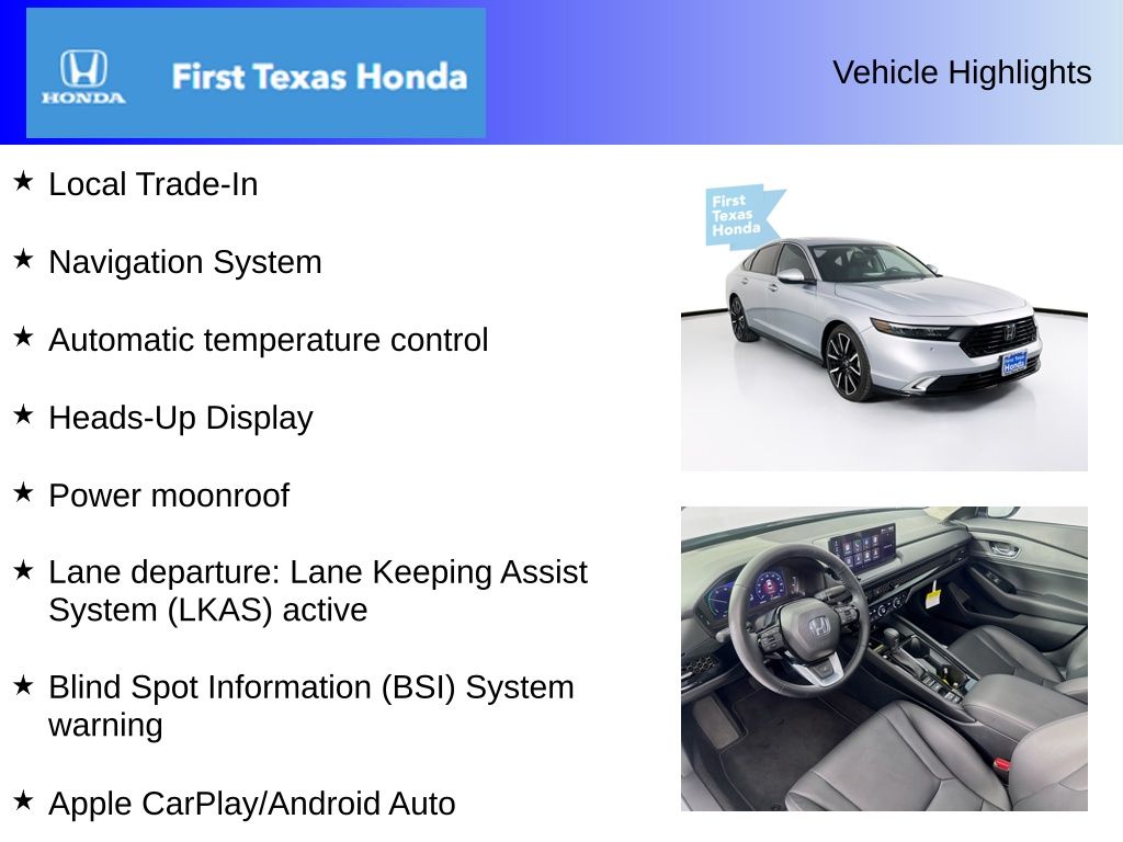 Used Car 2025 Honda Accord Hybrid  Touring For Sale Under $40,000 In Austin, Texas