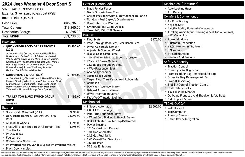 used 2024 Jeep Wrangler car, priced at $33,800