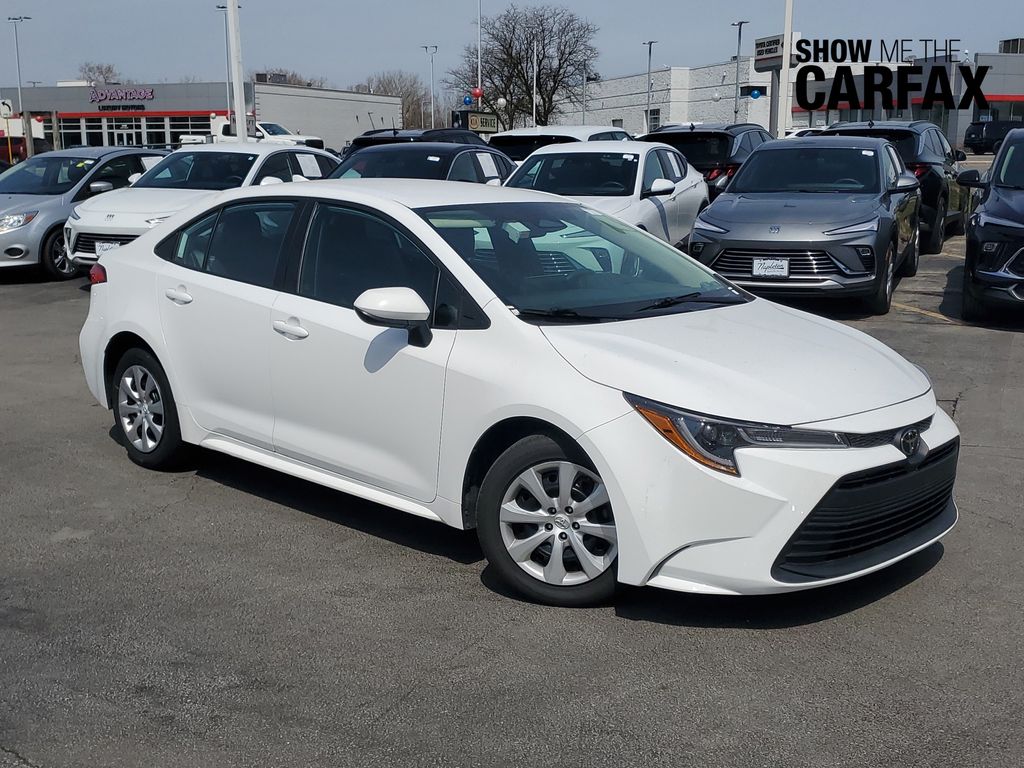 White 2023 Toyota Corolla LE FWD Sedan Front-Wheel Drive Continuously Variable Transmission