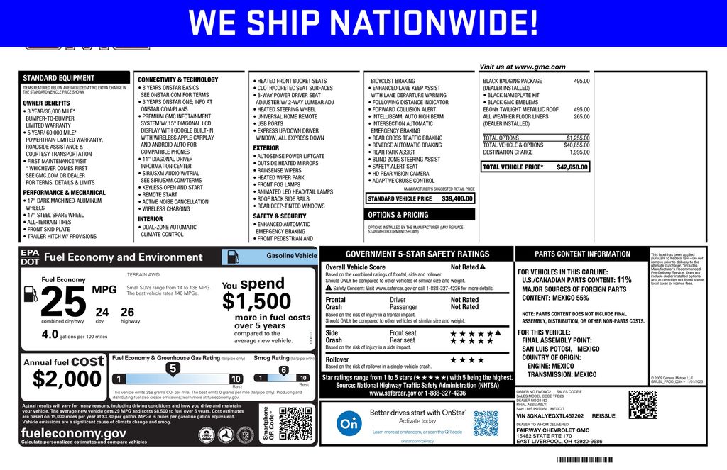 Summit White 2026 GMC Terrain AT4 AWD SUV / Crossover Four-Wheel Drive 8-Speed Automatic Overdrive