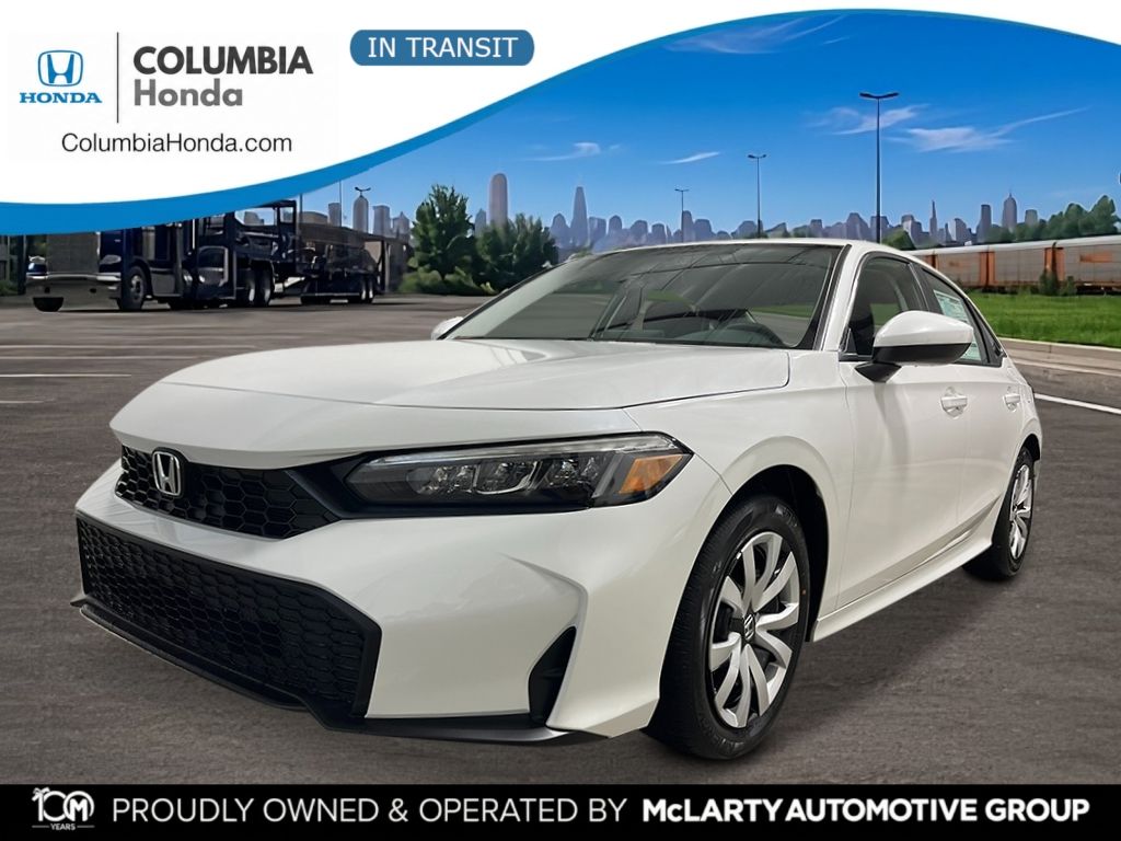 Platinum White Pearl 2026 Honda Civic Sedan Front-Wheel Drive Continuously Variable Transmission