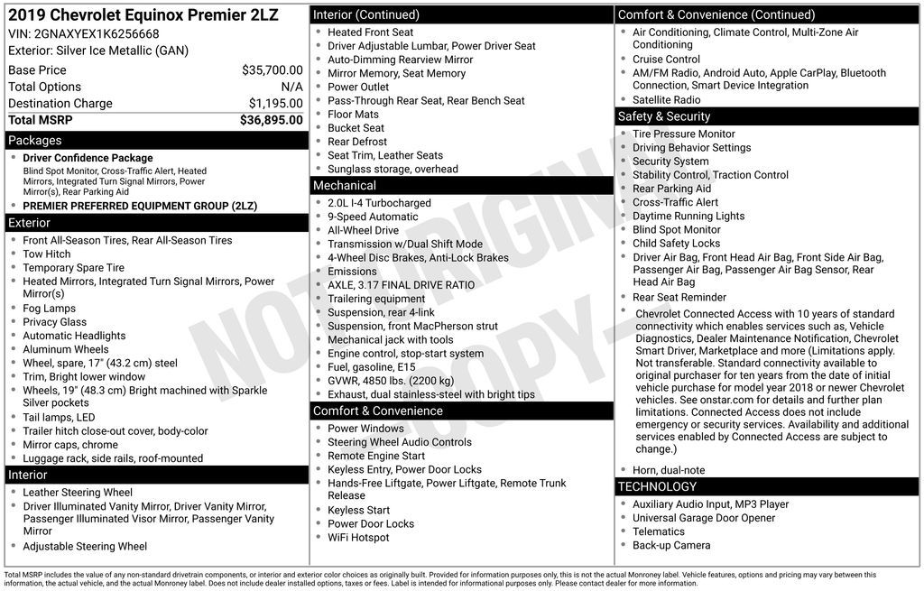 Used 2019 Chevrolet Equinox Premier 4D Sport Utility