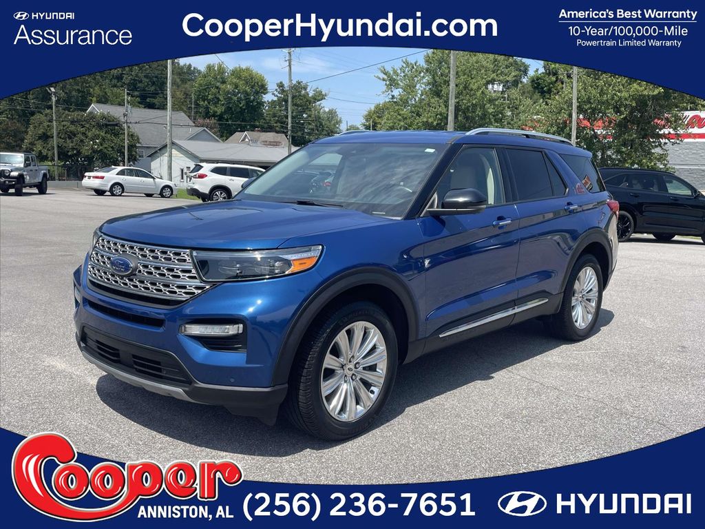 Blue Metallic 2022 Ford Explorer Hybrid SUV / Crossover All-Wheel Drive Automatic
