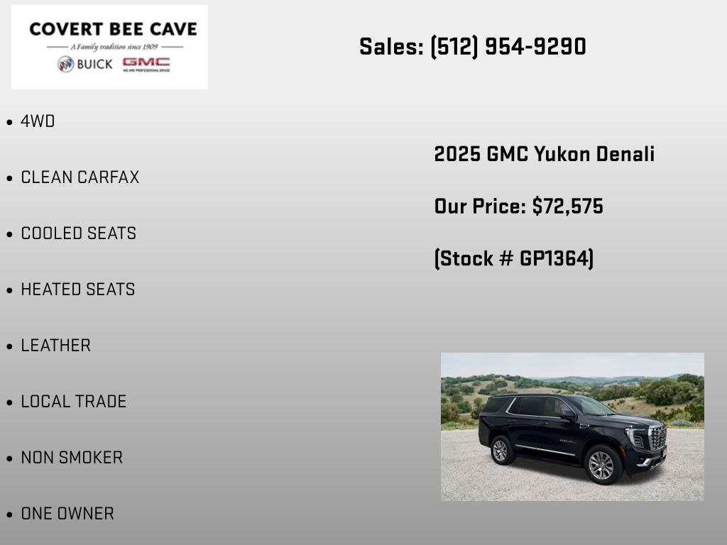 Used Car 2025 Gmc Yukon  Denali For Sale Under $80,000 In Austin, Texas