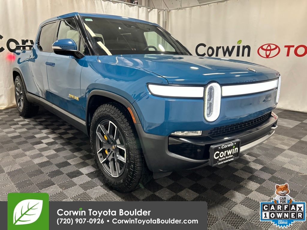 Rivian Blue 2022 Rivian R1T Pickup Truck All-Wheel Drive 1-Speed Automatic