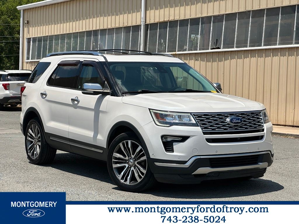 White Platinum Clearcoat Metallic 2018 Ford Explorer SUV / Crossover All-Wheel Drive 6-Speed Automatic