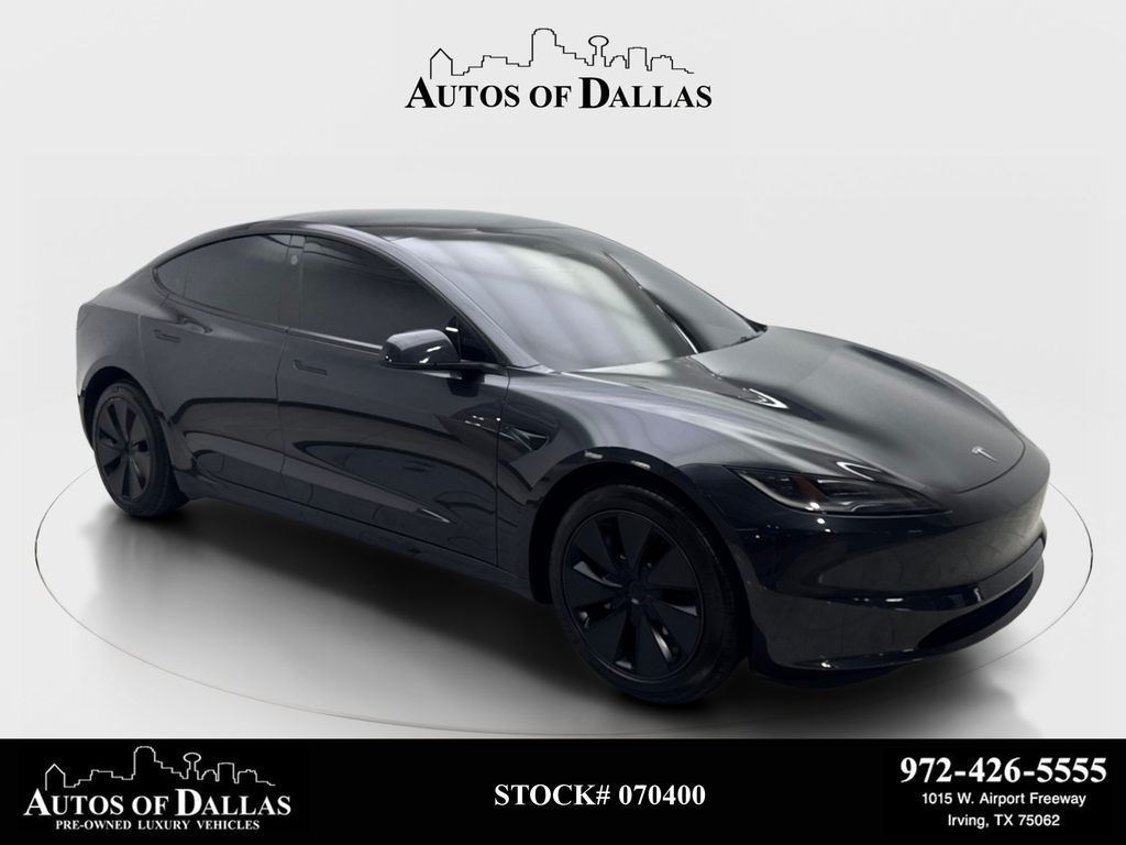 Gray 2025 Tesla Model 3 Long Range RWD Sedan Rear-Wheel Drive 1-Speed Automatic