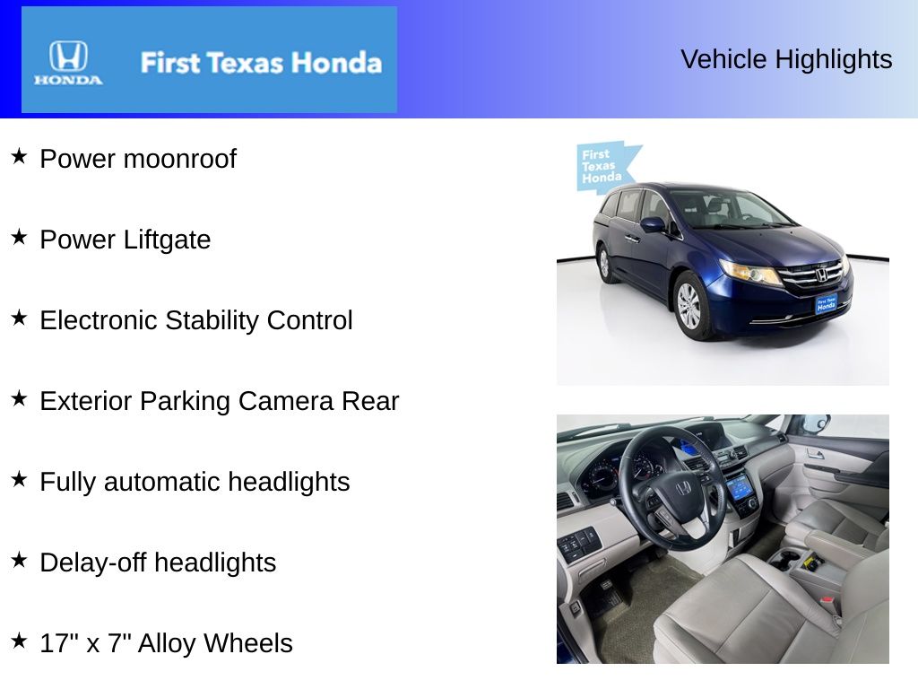 Used Car 2016 Honda Odyssey  Ex-l For Sale Under $20,000 In Austin, Texas