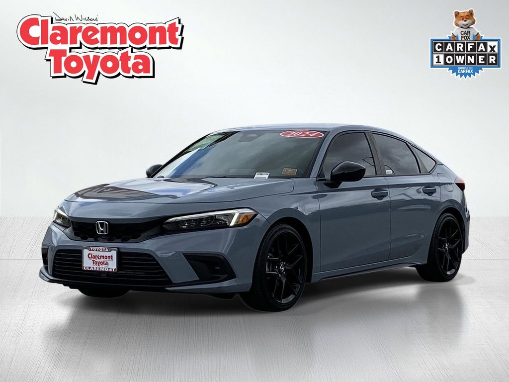 Gray 2024 Honda Civic Hatchback Sport FWD Hatchback Front-Wheel Drive Continuously Variable Transmission