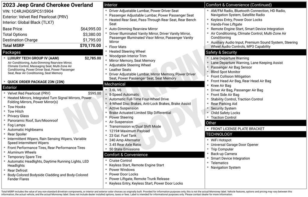 2023 Jeep Grand Cherokee Overland 4WD