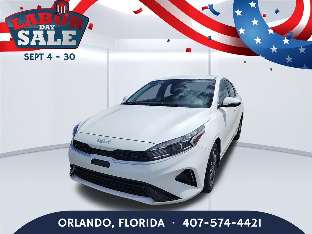 Clear White 2024 Kia Forte Sedan  Continuously Variable Transmission