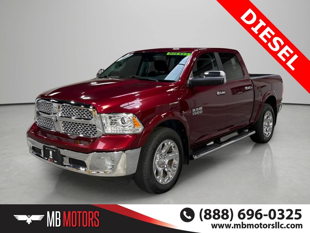 Delmonico Red Pearlcoat 2017 RAM 1500 Laramie Crew Cab 4WD Pickup Truck Four-Wheel Drive 8-Speed Automatic