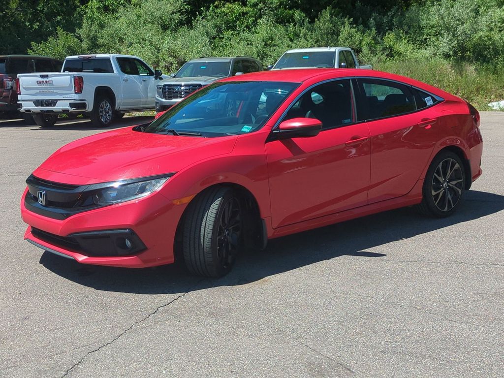 White 2020 Honda Civic Sport Sedan FWD Sedan Front-Wheel Drive Continuously Variable Transmission