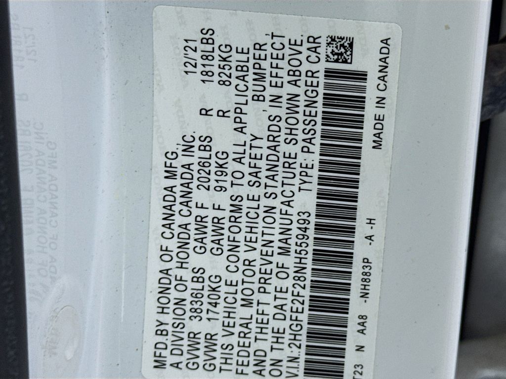 Used Car 2022 Honda Civic  Lx For Sale Under $25,000 In Austin, Texas