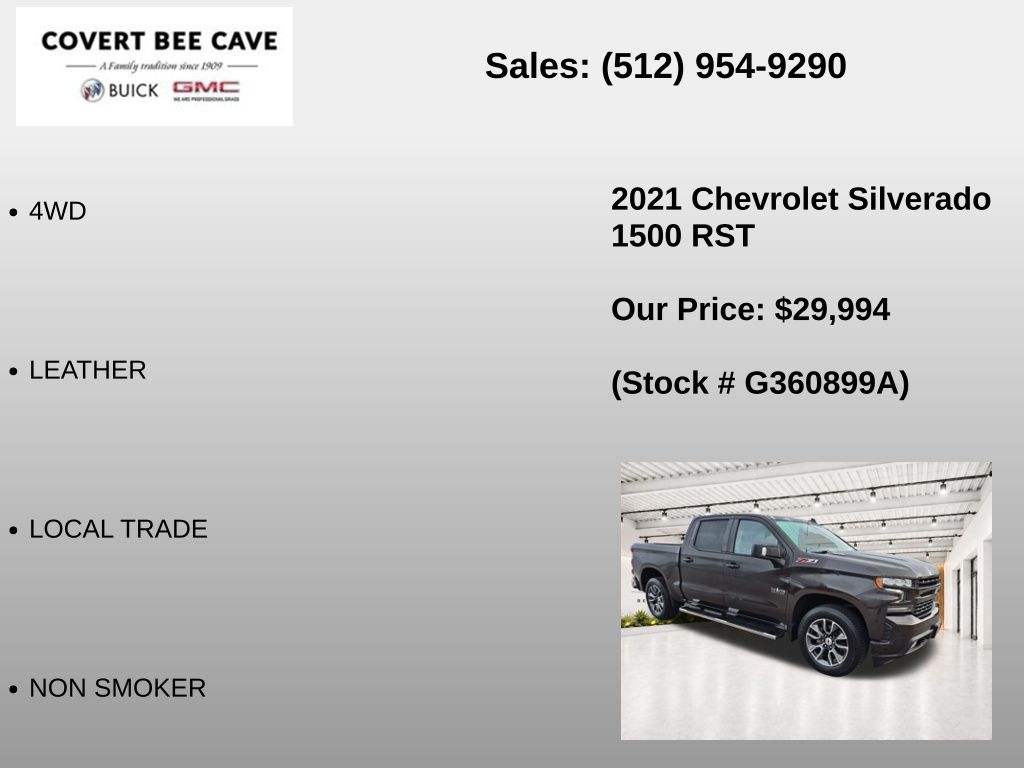 Used Car 2021 Chevrolet Silverado 1500  Rst For Sale Under $30,000 In Austin, Texas
